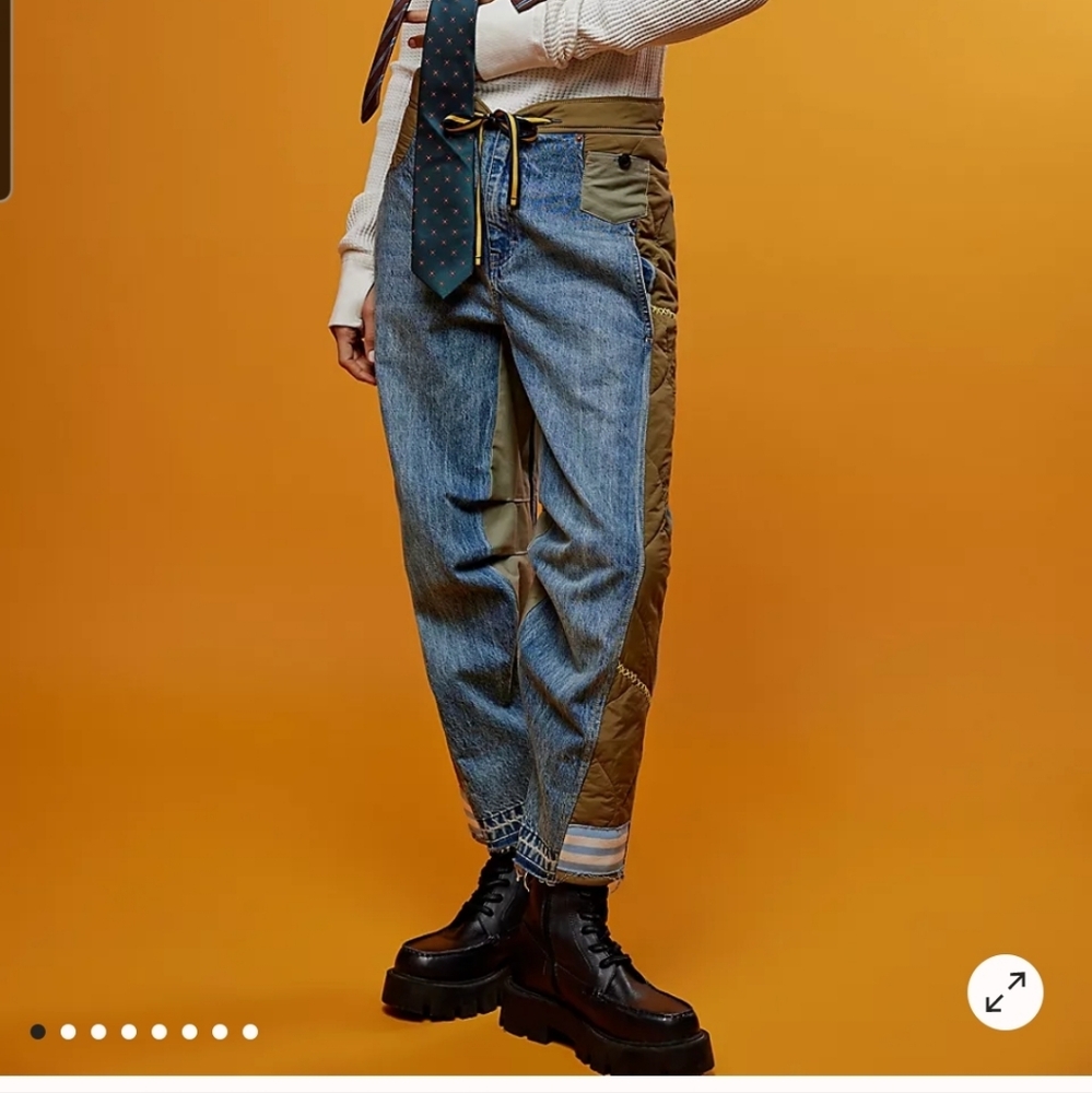 NWT "32" Free People Delton Piece Barrel Jean - Picture 3 of 12